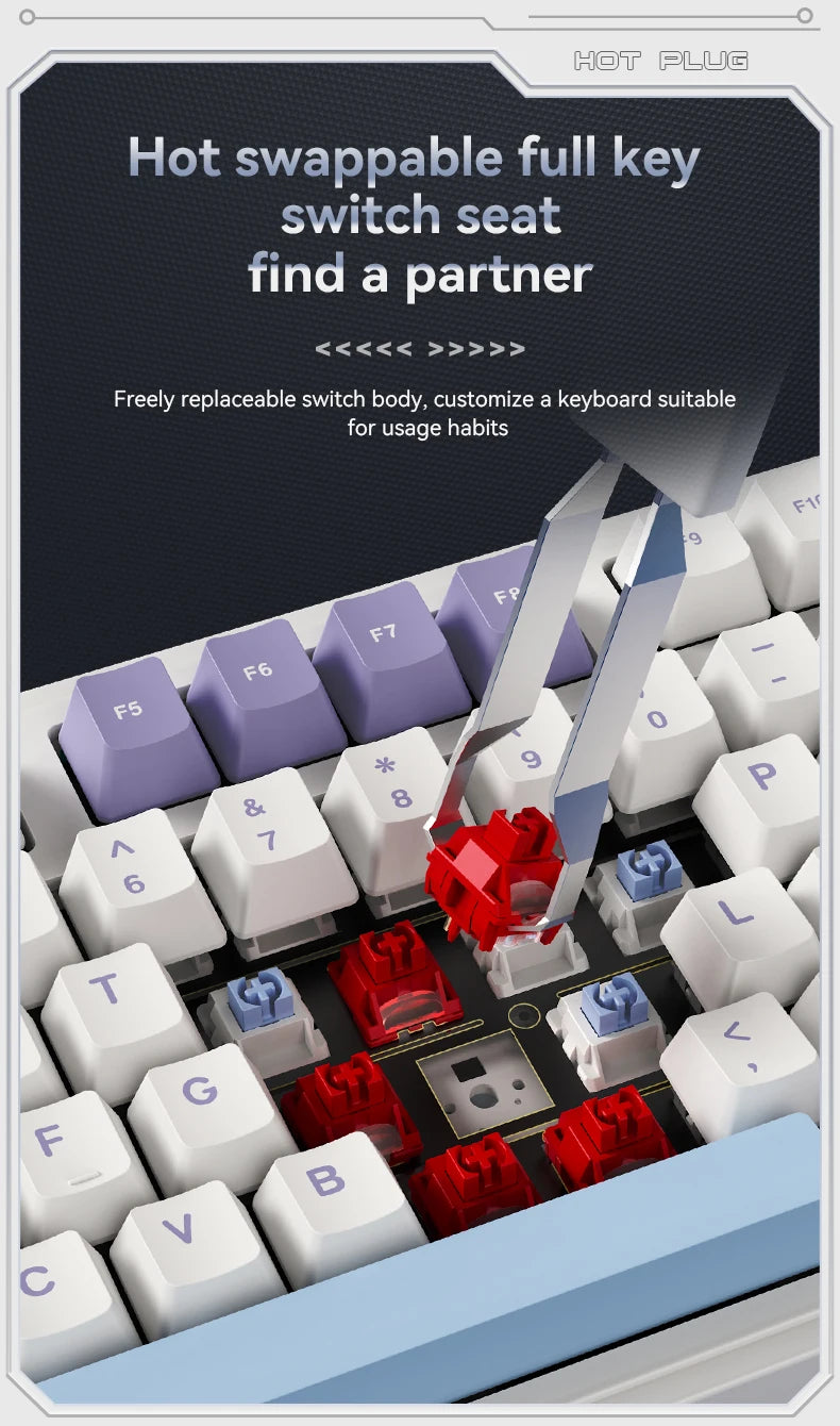 AJAZZ AK980 – Clavier Mécanique de Jeu 98 Touches avec Écran TFT et RGB