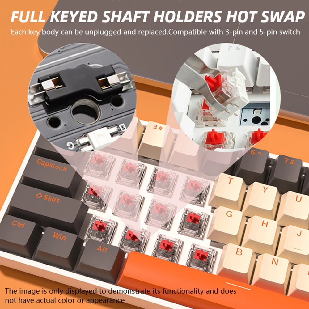 GIBKEY G68 – Clavier mécanique 65% sans fil avec rétroéclairage RVB