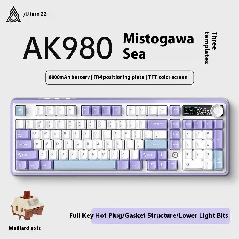 AJAZZ AK980 – Clavier Mécanique de Jeu 98 Touches avec Écran TFT et RGB