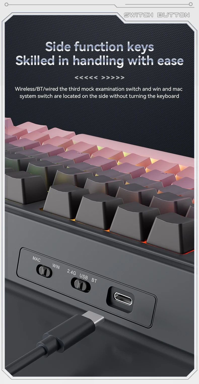 AJAZZ AK980 – Clavier Mécanique de Jeu 98 Touches avec Écran TFT et RGB