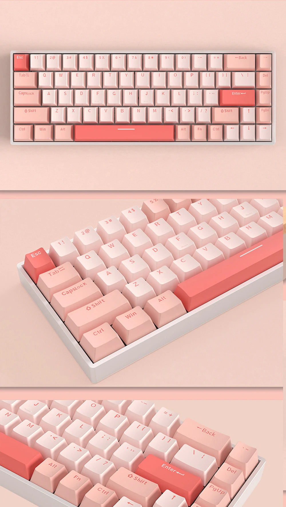 GIBKEY G68 – Clavier mécanique 65% sans fil avec rétroéclairage RVB