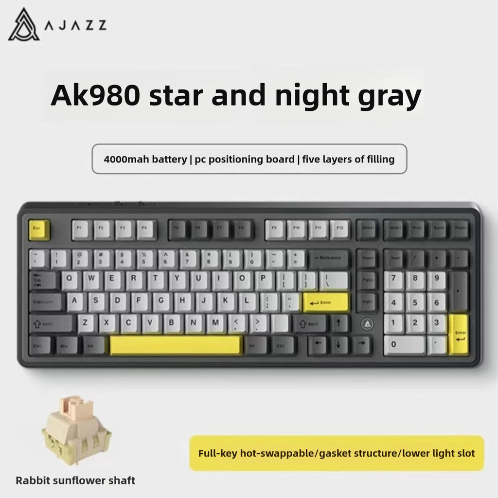 AJAZZ AK980 – Clavier Mécanique de Jeu 98 Touches avec Écran TFT et RGB