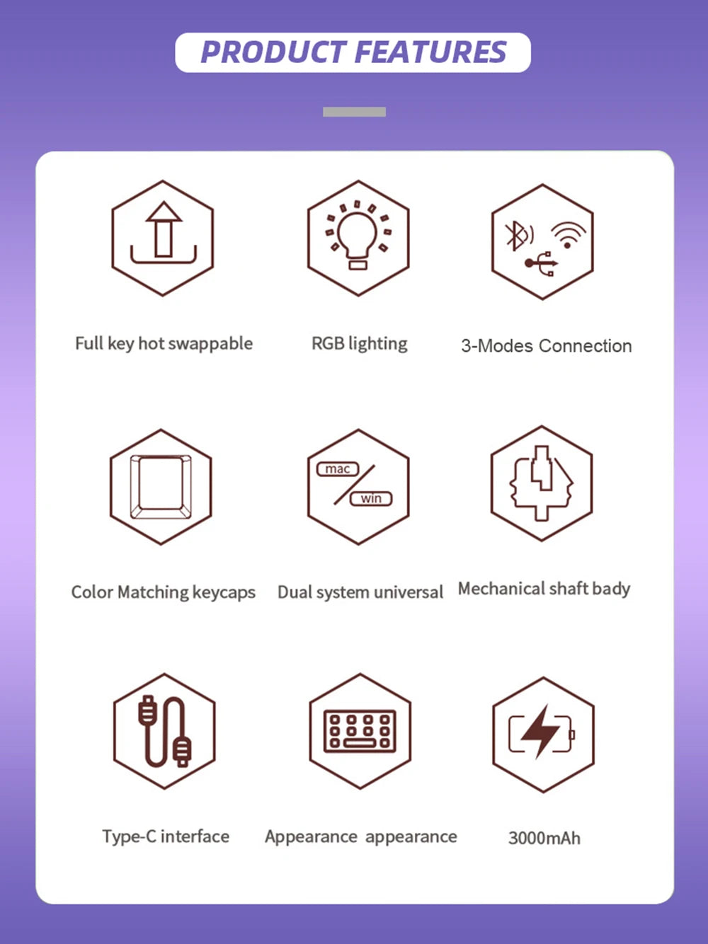 GIBKEY G68 – Clavier mécanique 65% sans fil avec rétroéclairage RVB