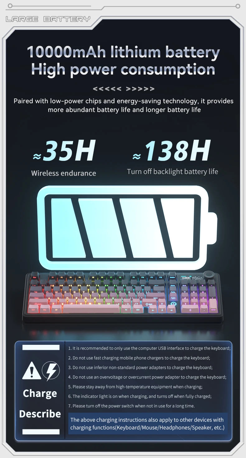 AJAZZ AK980 – Clavier Mécanique de Jeu 98 Touches avec Écran TFT et RGB